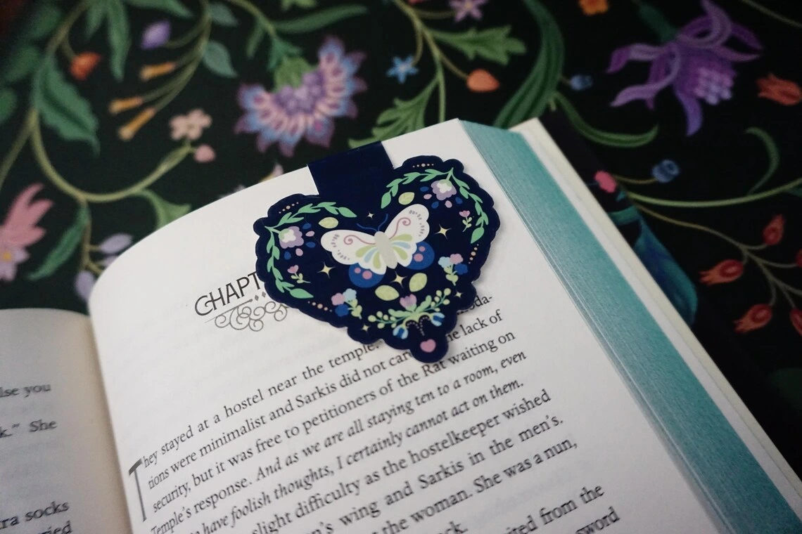 MAGNETIC Bookmark Ornate Fantasy Butterfly