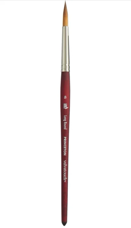 Princeton Velvetouch Long Round Brush Size 8 
