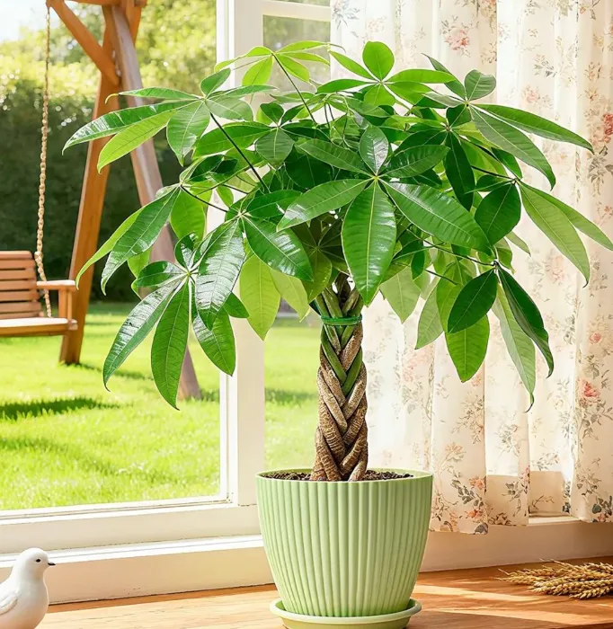 Braided Money Tree Potted Plant