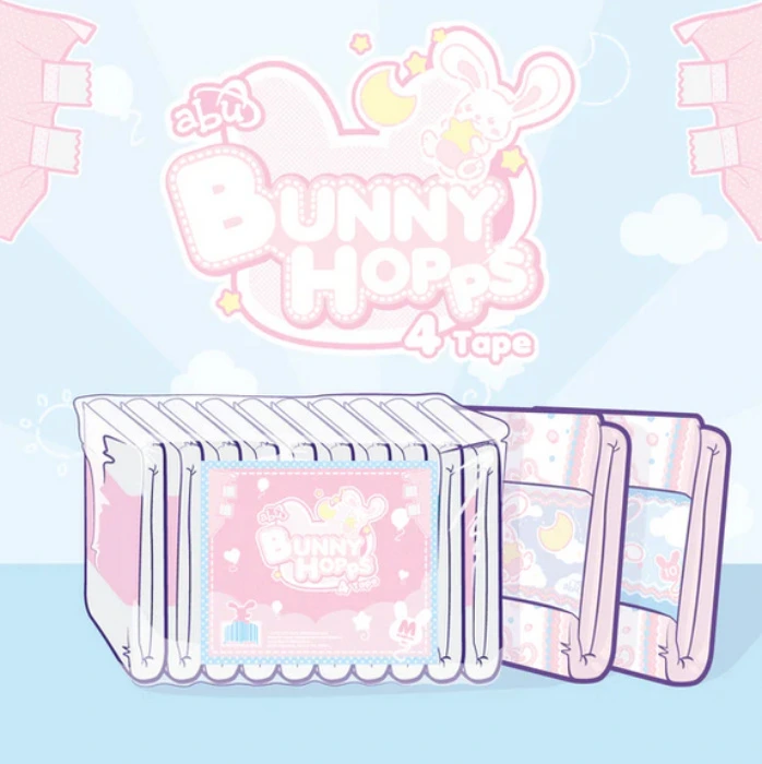 BunnyHopps 4-Tape | Pack - 10 Diapers / Large / No Scent