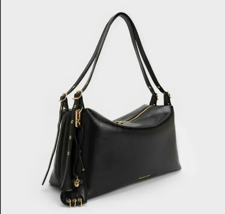 Black Rey Slouchy Shoulder Bag 