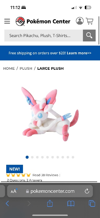 33" Sylveon Plush