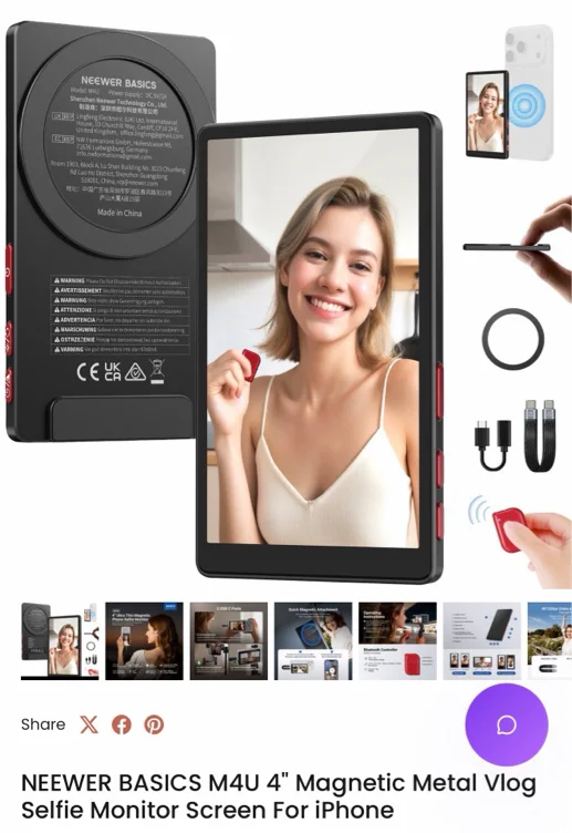 Neewer Magnetic Selfie Monitor