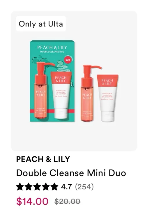 Peach & Lily Travel Set Facial Double Cleanse 