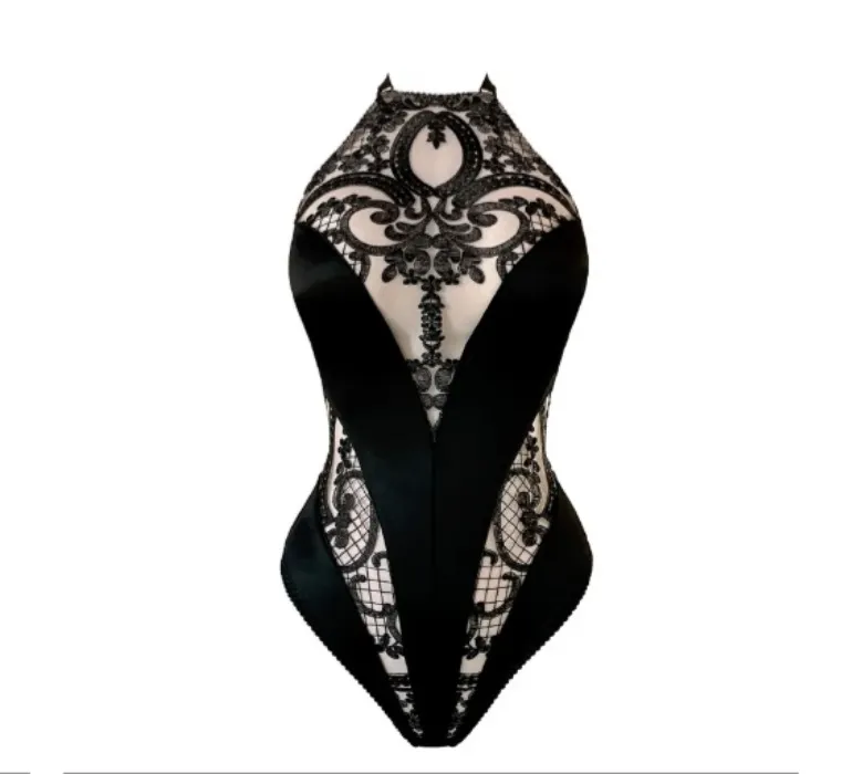 Italian Gothic Couture Embroidery BodySuit