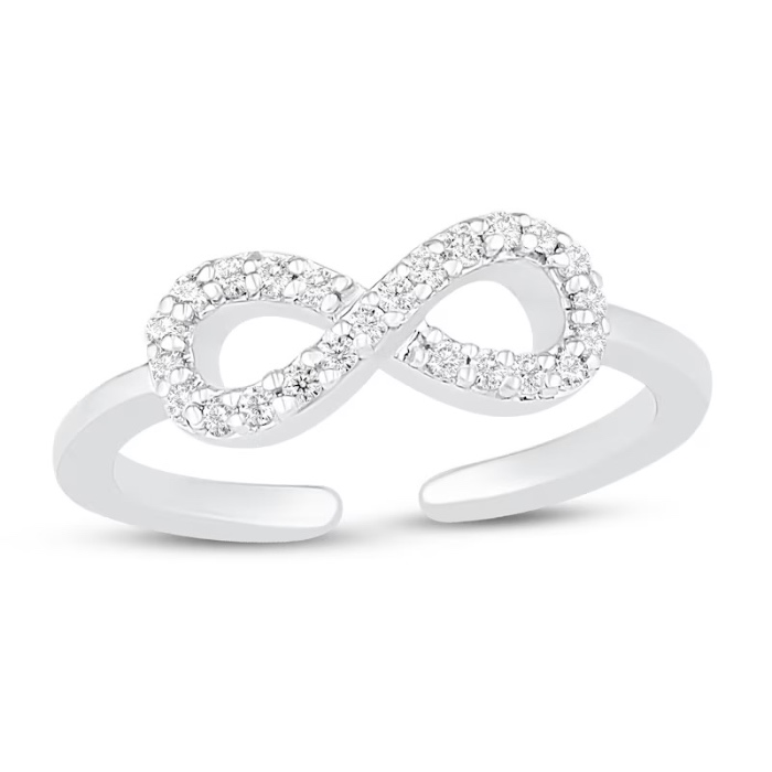 Toe Ring - Diamond Infinity 1/20 ct tw Sterling Silver