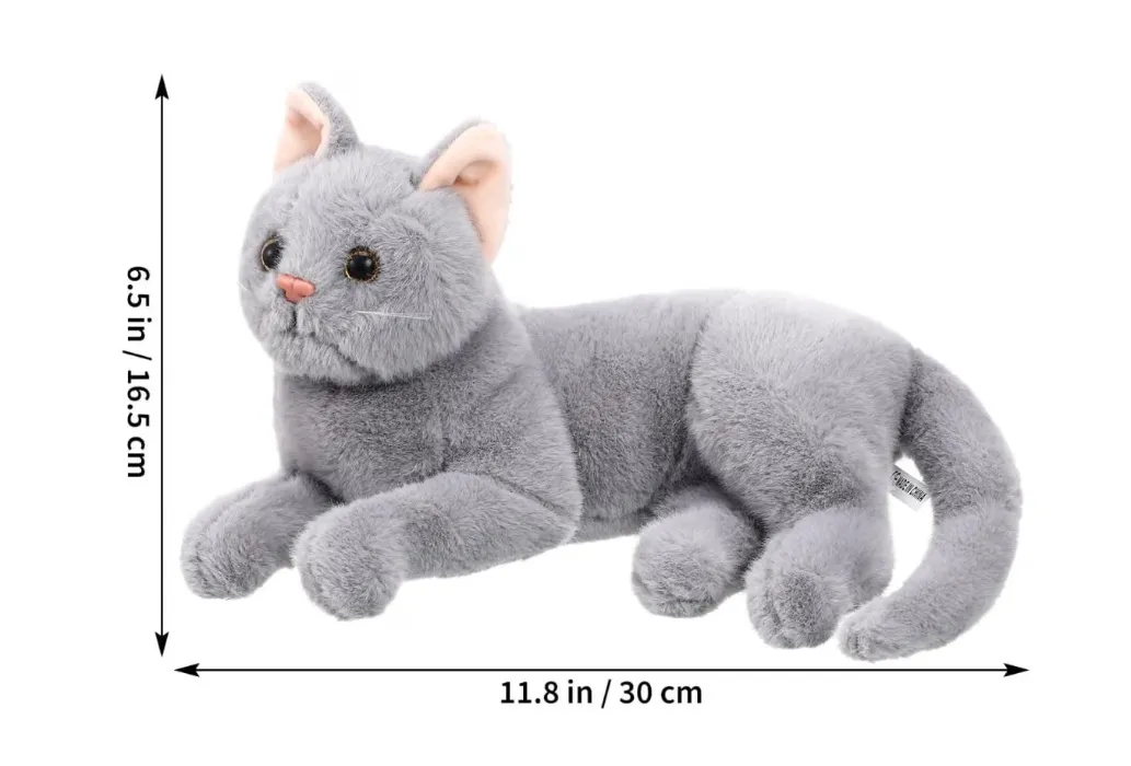 Toddmomy 1 x Plush Cat Plush Toy Cat Looks Real Plush Toy for Babies Boys Girls Grey