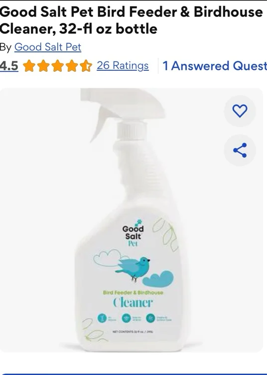 Good Salt Pet Bird Feeder & Birdhouse Cleaner, 32-fl oz bottle
