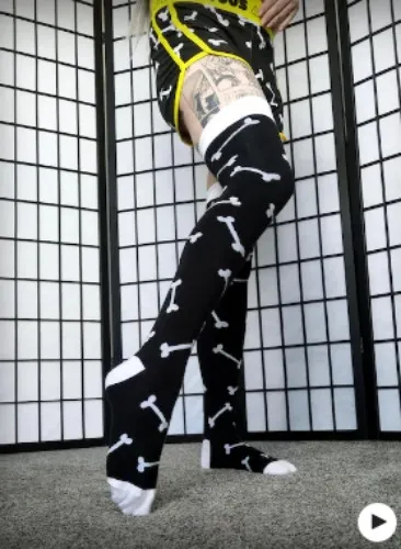 thigh high bone socks