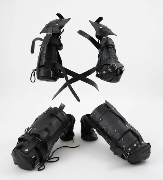 Arm & Leg Crawler Set | Leather Pet Crawler Harness | Adjustable Full Body Restraint 