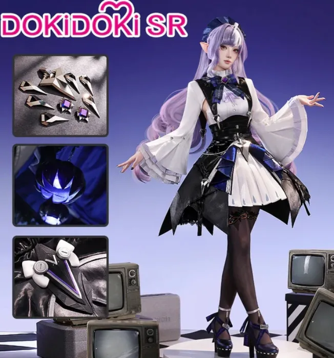 【Ready For Ship】【Glowing】DokiDoki-SR Game Zenless Zone Zero Cosplay Vivian Costume Vampire Girl ZZZ | Full Set / S-Ready For Ship