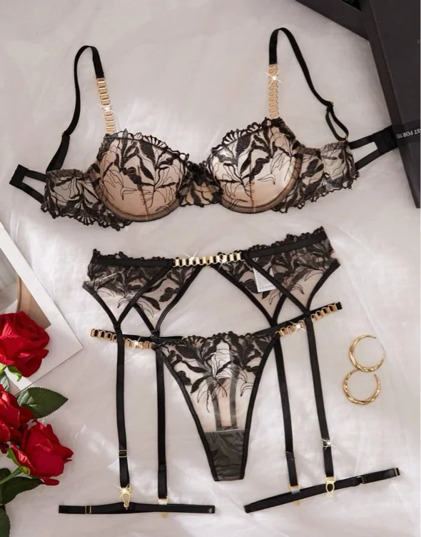 Black and gold lingerie