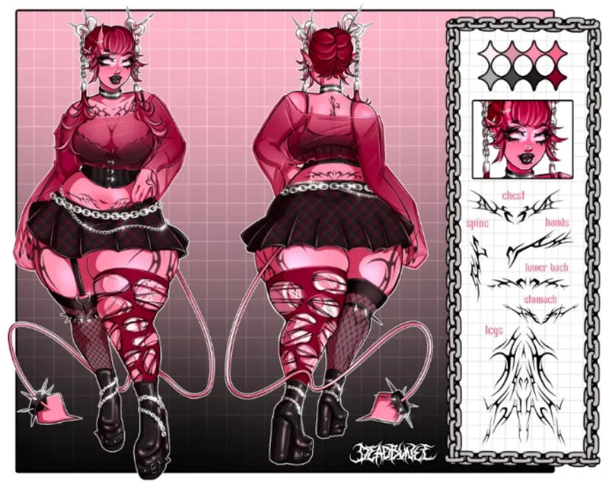 Character Reference Sheet by 𝕯𝖆𝖓𝖎🔪 (@Bunee)