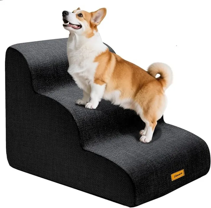 Gimars 30D High-Density Foam & Extra-Wide, Stable 3-Step Dog Stairs, 40cm High Pet Stairs with Washable Cover & Non-Slip Base, Portable Ramp for Small Dogs to Sofa, Bed, Couch, Car : Amazon.com.au: Pet Supplies