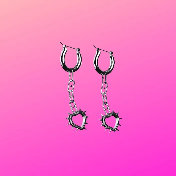 SPIKE HEART EARRING | .925 STERLING SILVER