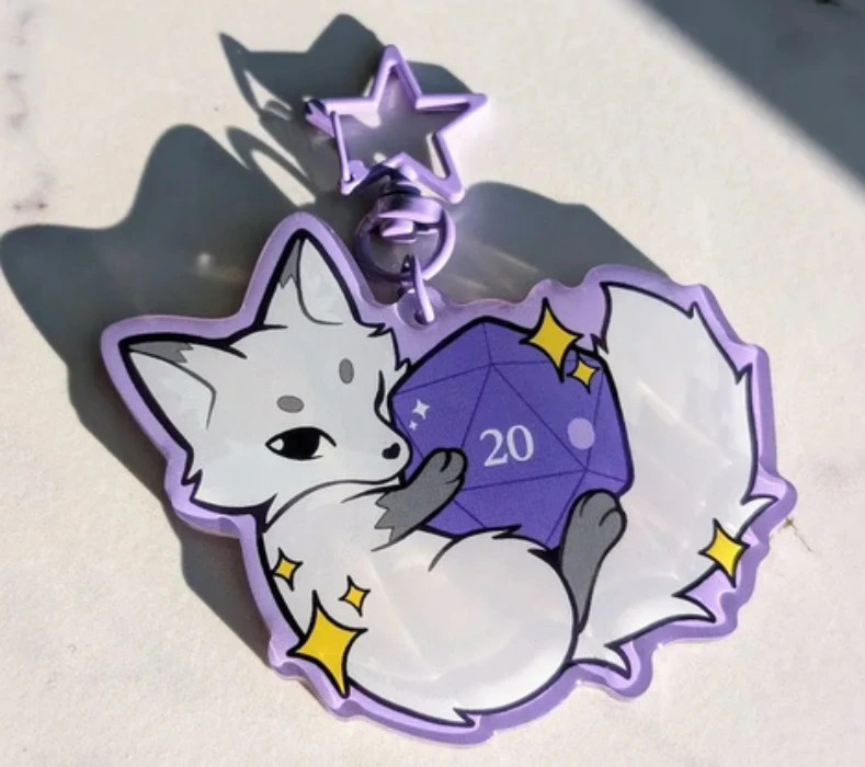 Fox D20 Keychain 