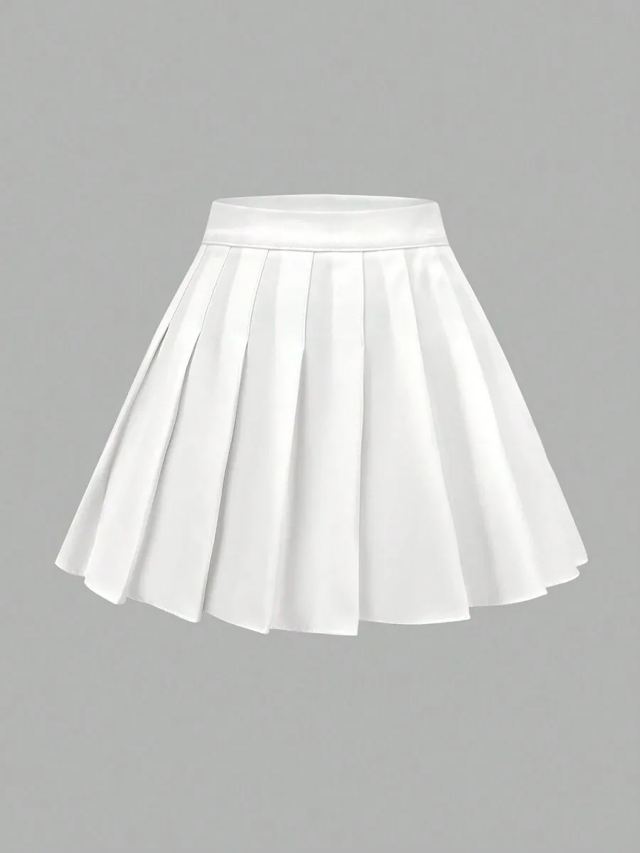 White Pleated Skirt