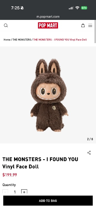 Brown Labubu (Zimomo) from Popmart