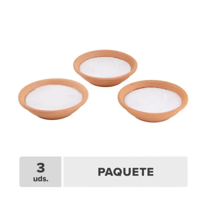 Candela citronela con vasija  12x3.2cm 3pcs