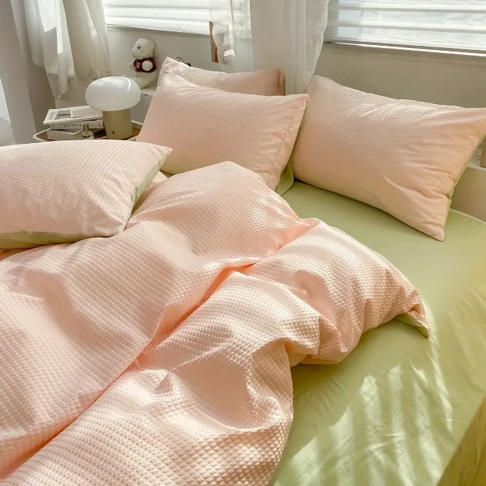 4pcs bedding waffle   comfortable   set - Temu Norway