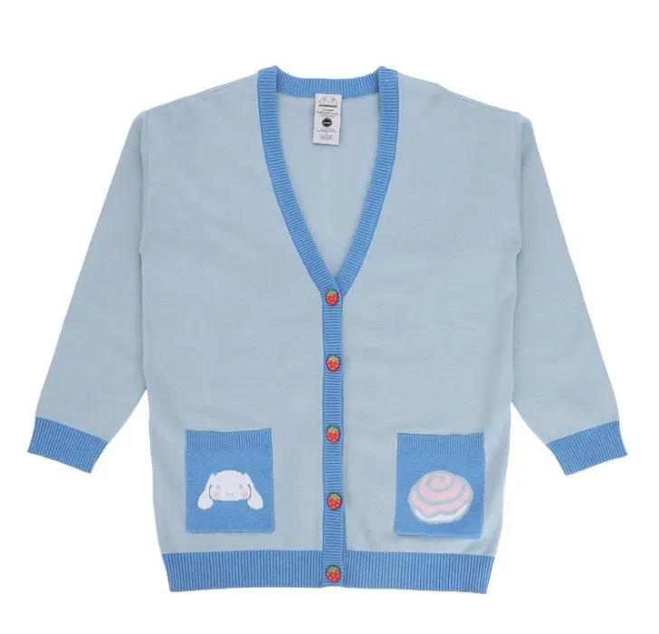 Cinnamoroll Cozy Knit Cardigan (Strawberry Fields) | BLUE / M