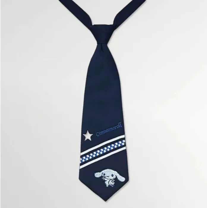Cinnamoroll Embroidery Navy Blue Necktie