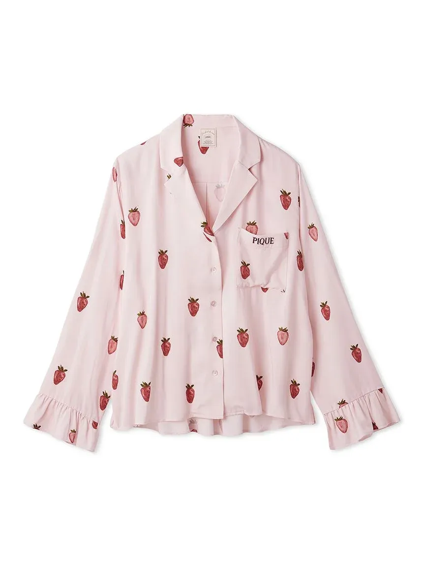 ストロベリー柄ツイルシャツ