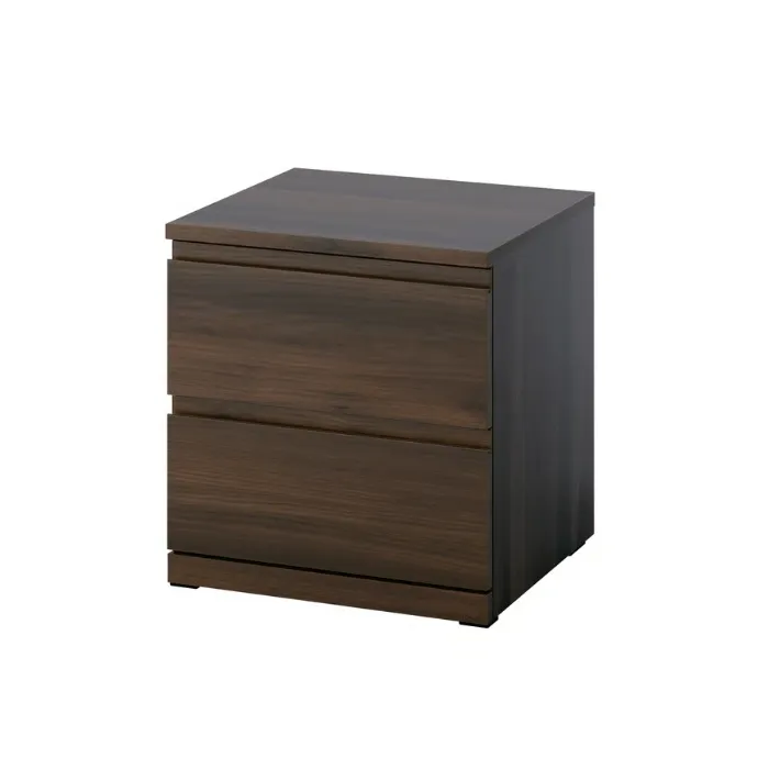 STORKLINTA 2-drawer chest - dark-brown oak effect