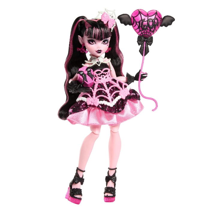 Monster High Scary Sweet Birthday Draculaura Doll in Party Dress with Balloon & Gift