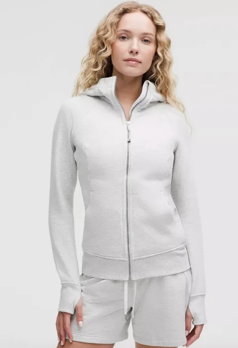 Scuba Full-Zip Hoodie - Heathered Light Ivory/Gold - 8