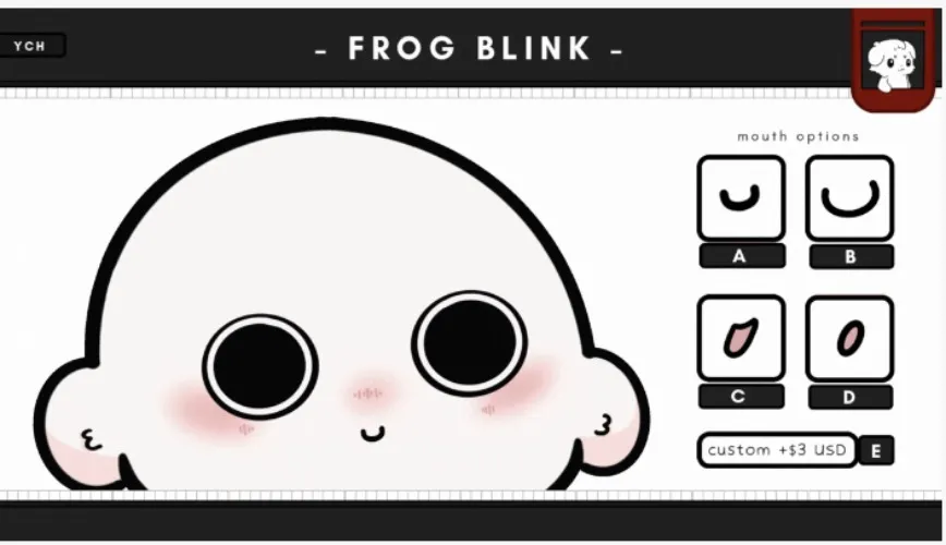 Frog Blink YCH Emote (Monqueeeek on VGen)