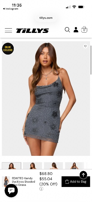 Grey/black beaded dress