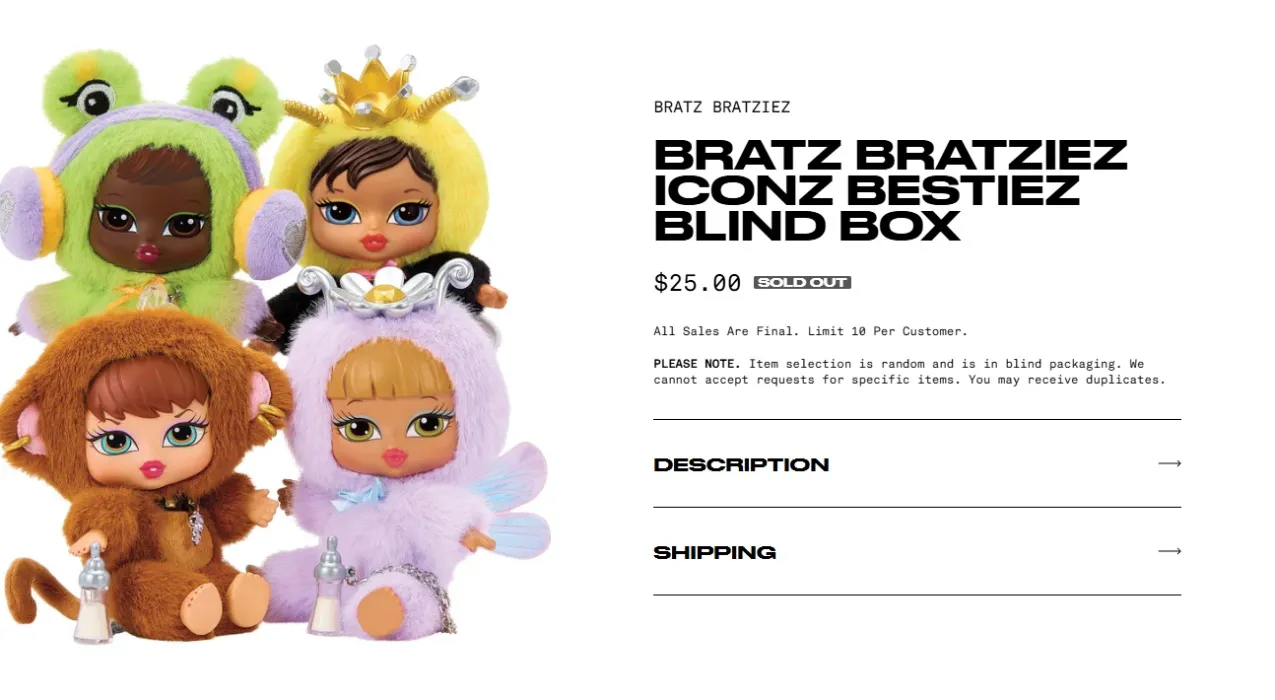 BRATZIEZ MYSTERY BOX KEYCHAIN ACCESSORY