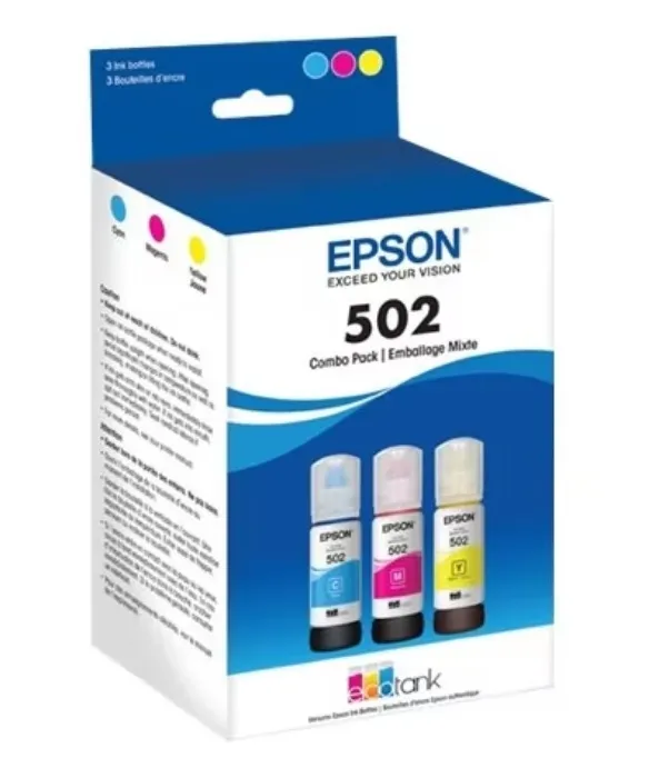 Epson 502, Multi-Color Ink Bottles, C/M/Y 3-Pack | Epson US