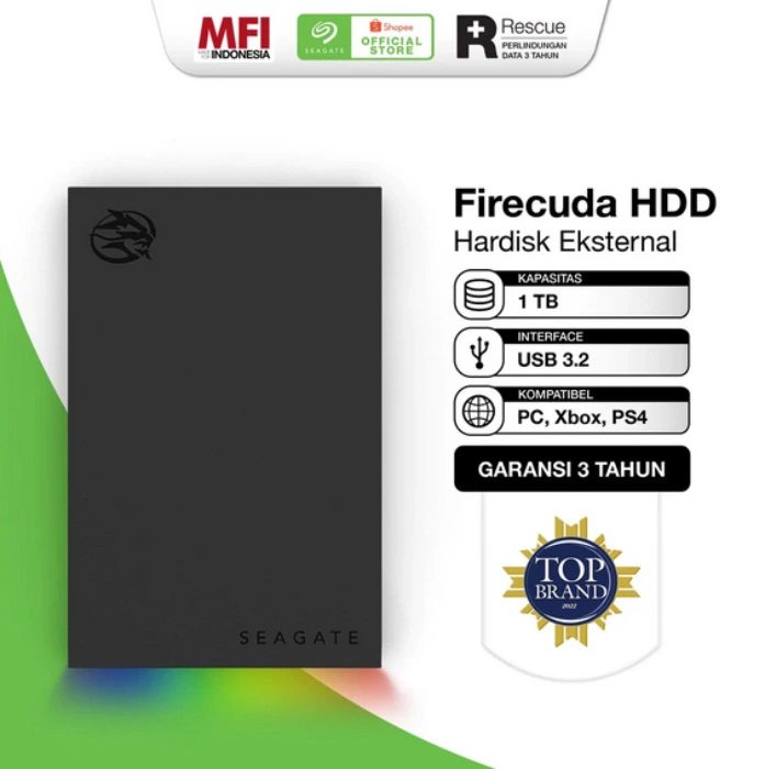 Seagate FireCuda Gaming Hard Drive LED RGB - USB 3.2 - 1TB
