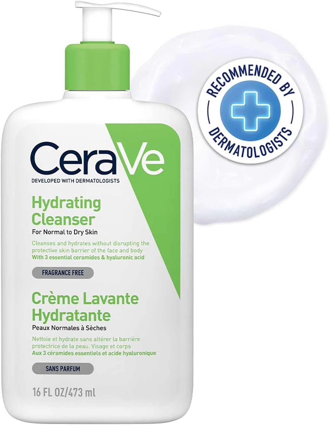CeraVe Hydrating Cleanser 473ml | Gentle Non-Foaming Face Wash Enriched with 3 Essential Ceramides, Fragrance-Free Formula, Suitable for Sensitive Skin : Amazon.ie: Beauty
