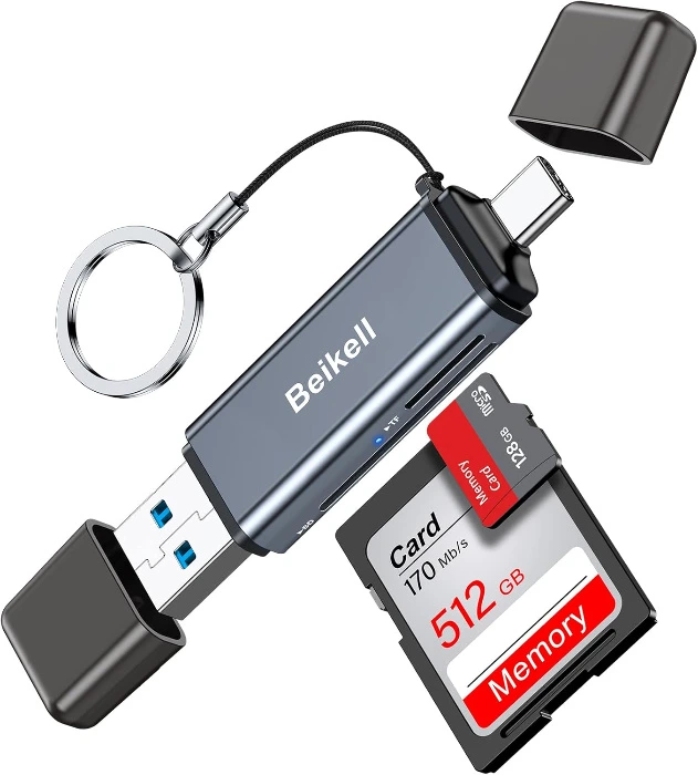 Beikell SD Card Reader, Dual Connector USB C Card Reader USB 3.0 Memory Card Adapter - Supports SD/SDXC/Micro SD/Micro SDXC/SDHC/MMC/RS-MMC/UHS-I, Compatible with MacBook Pro,Air, Galaxy etc. : Amazon.ie: Electronics