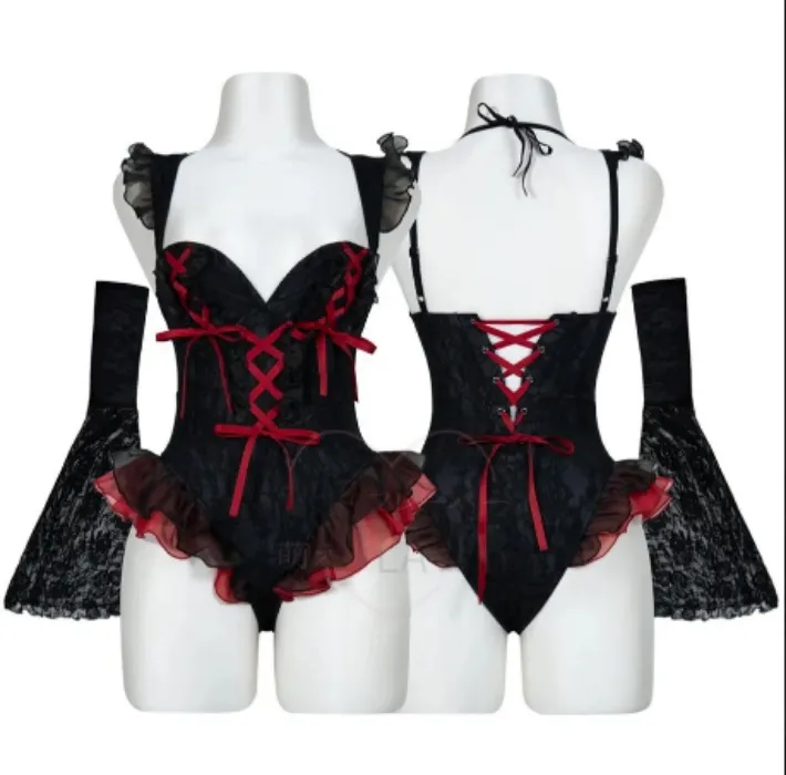 Midnight Bite Vampire Mesh Lingerie Bodysuit