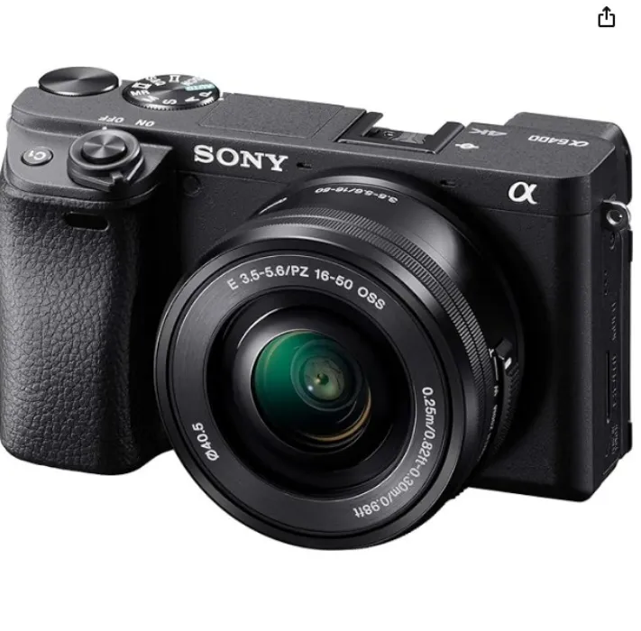 Sony - Alpha 6400 APS-C Mirrorless Camera 4K Video Camera with E PZ 16-50mm Lens - Black