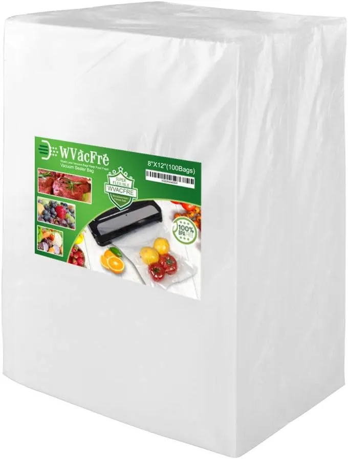 100 Quart Size 8x12Inch Food Saver Vacuum Sealer Bags with Commercial Grade,BPA Free,Heavy Duty,Great for Food Vac Storage or Sous Vide Cooking