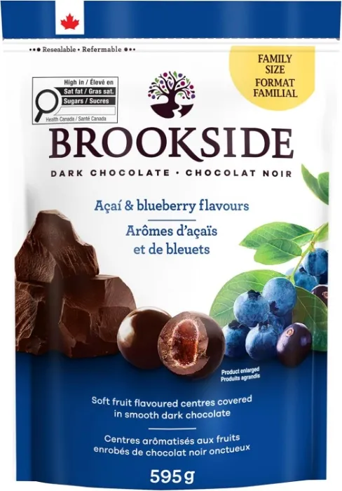 BROOKSIDE Dark Chocolate, Acai Blueberry, Good Candy for Family to Share, 595g