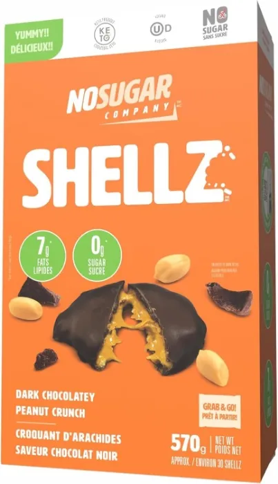 No Sugar Keto Shellz, Low Carb (1g), Sugar Free (0g) Treat On-the-go Keto Snack, 7g Healthy Fat - 30 Pack, Individually Wrapped - Gluten Free, Kosher (1 Pack, Peanut Crunch)