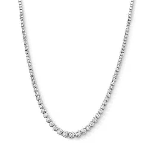 3 CT. T.W. Lab-Grown Diamond Tennis Necklace in Sterling Silver (F/VS2)