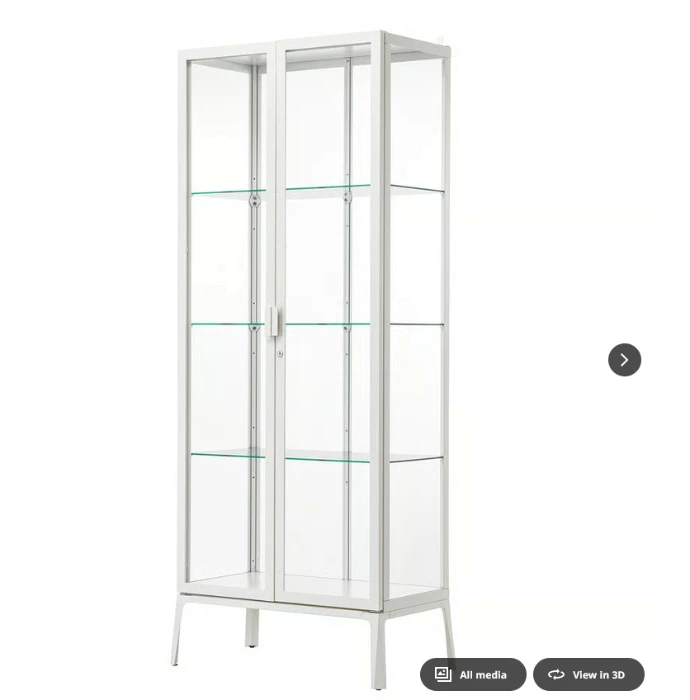 MILSBO Glass-door cabinet - white 73x175 cm