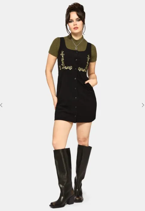 Abundance Embroidered Cord Mini Dress | US 2