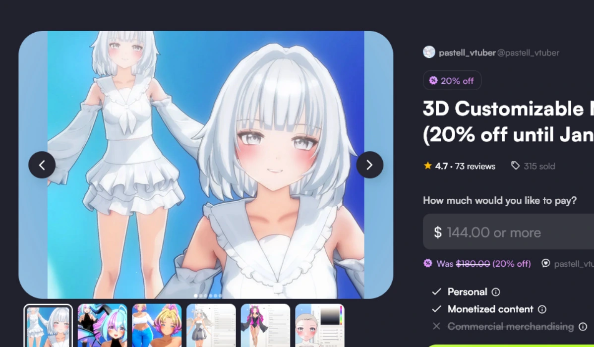 3D Customizable Vtuber Model