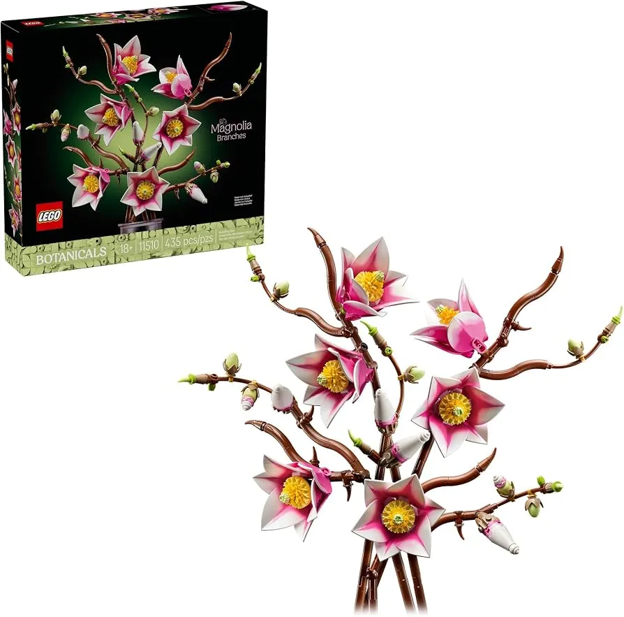 LEGO Botanicals Magnolia Branches 11510 | Building Sets for Adults, Ages 18+, Artificial Plants for Display, Bedroom & Home Decor, 435 Pieces, Gift for Women & Men