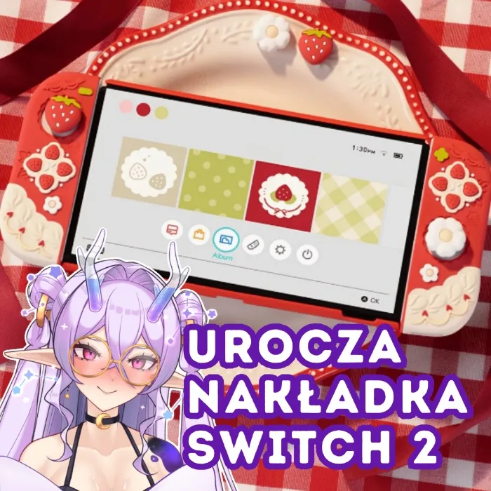 Truskawkowa nakładka na Nintendo Switch 2 