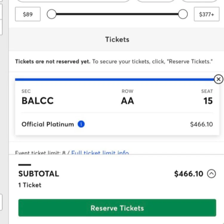 Ten (the artist from NCT) platinum tickets🥺(cost before fees)