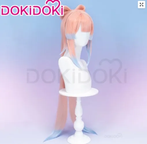 DokiDoki Game Genshin Impact Sangonomiya Kokomi Cosplay Wig Pink Women Long Straight/ Head Accessories | Wig Only-Order Processing Time Refer to Description Page